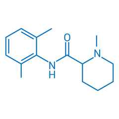 Canvas Print - chemical structure of Mepivacaine (C15H22N2O)