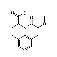 Wall Mural - chemical structure of Metalaxyl (C15H21NO4)