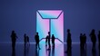 © Destrosvet - 3d rendering people in front of symbol of sealed envelope on background