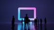 © Destrosvet - 3d rendering people in front of symbol of desktop on background