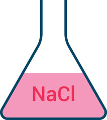 Sticker - sodium chloride (NaCl) solution in glass  isolated on white background.