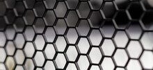 Hexagonal Metallic Construction For Background And Surfaces. Hexagonal Iron Shape