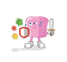 nail against viruses cartoon. cartoon mascot vector