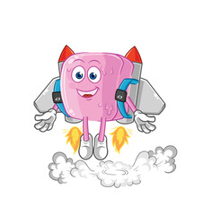 nail with jetpack mascot. cartoon vector