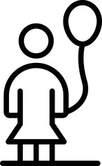 Sticker - Balloon social care icon outline vector. Help patient. Human elder
