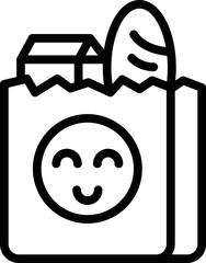 Poster - Food bag care icon outline vector. Patient help. Old senior