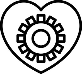 Sticker - Heart social care icon outline vector. Old health. Help patient