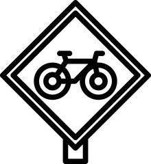 Wall Mural - Bike rent road sign icon outline vector. Public app. Share bicycle