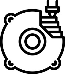 Poster - Brake car printing icon outline vector. Print vehicle. Industry design