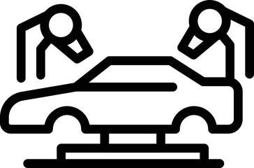 Wall Mural - Charge car printer icon outline vector. Print vehicle. Future motor