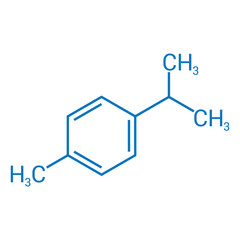 Sticker - chemical structure of p-Cymene (C10H14)