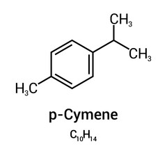 Sticker - chemical structure of p-Cymene (C10H14)