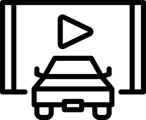 Sticker - Air car cinema icon outline vector. Auto drive. Screen film