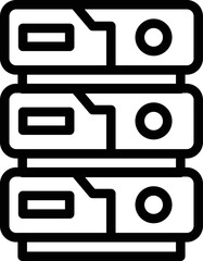 Wall Mural - server rack icon outline vector. business process. test program