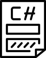 Wall Mural - c software icon outline vector. computer process. web work