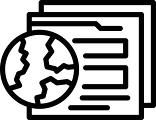 Sticker - Global web page icon outline vector. Company app. Service system