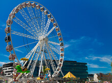 Ferris Wheel In The City Center.