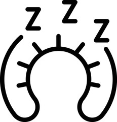 Canvas Print - Sleep neck pillow icon outline vector. Insomnia bed. Person night