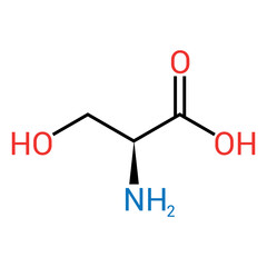 Sticker - chemical structure of Serine (C3H7NO3)