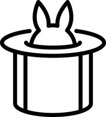Sticker - Rabbit hat icon outline vector. Magic wand. Top trick