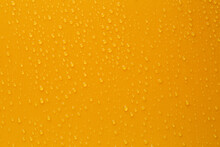 Water Drops On Orange Background, Top View