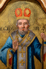icon of saint nicholas of myra (also known as nicholas of bari or nicholas the wonderworker) painted