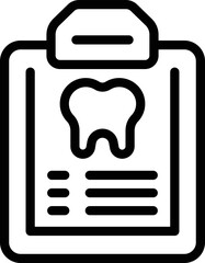 Canvas Print - Teeth clipboard icon outline vector. Tooth gem. Dental care