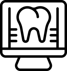 Wall Mural - Dental monitor icon outline vector. Diamond tooth. Ring lips