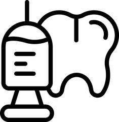 Wall Mural - Tooth injection icon outline vector. Dentist care. Clinic clean