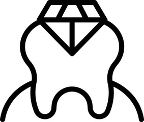 Canvas Print - Diamond care icon outline vector. Tooth care. Clinic bridge