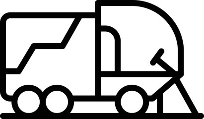 Sticker - Asphalt sweeper icon outline vector. Street truck. Garbage machine