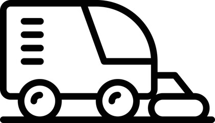 Sticker - Sweeper machine icon outline vector. Road truck. Street cleaner