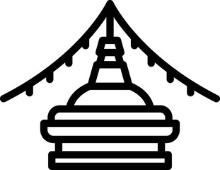 Wall Mural - Kathmandu stupa icon outline vector. Nepal skyline. Landmark culture