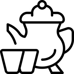 Wall Mural - Tea pot icon outline vector. Casablanca skyline. City travel