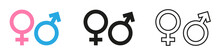 Gender Icon Vector Design. Male, Female Sign Of Gender Equality Icon Vector. Vector Illustration Eps10