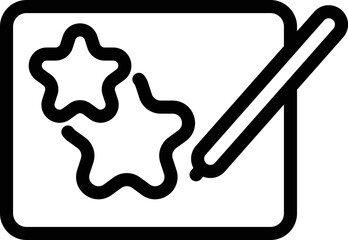 Poster - Star digital pen icon outline vector. Tablet stylus. Draw signature