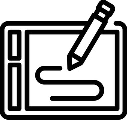 Poster - Tablet pad icon outline vector. Drawing cell. Computer tool