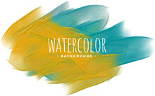 Abstract Yellow And Blue Watercolor Texture Background