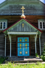 Wall Mural - Entrance to the Krivani Old Believers Church in sunny summer day.