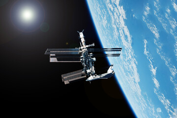 Wall Mural - iss, the beginning of the existence of the station. elements of this image furnished by nasa