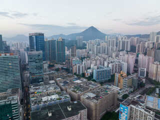 Canvas Print - Top view of Hong Kong business district