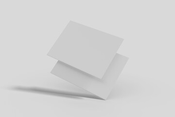 Realistic blank postcard illustration for mockup. 3D Render.