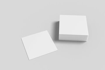 Wall Mural - Realistic blank square card illustration for mockup. 3D Render.