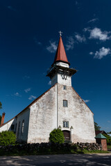 Wall Mural - Aloja Lutheran Church is under renovation, Latvia.