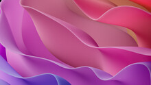 Elegant, Pink And Purple Layers With Ripples. Abstract 3D Background.