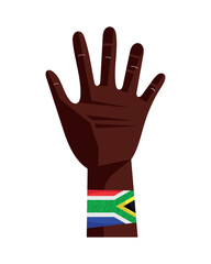 Sticker - afro hand with south africa flag