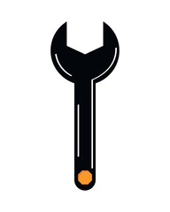 Canvas Print - wrench key tool silhouette