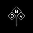 DBV letter logo design with white background in illustrator, DBV vector logo modern alphabet font overlap style.
