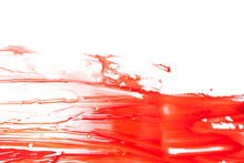Smeared Red Blood On White Background
