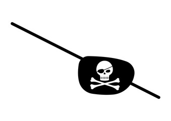 pirate eye patch with skull and cross bones face bandage.